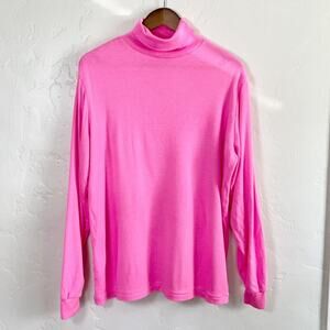 Vintage 80s Medalist Size Large Turtleneck - Hot Pink Color Changing Heat Purple